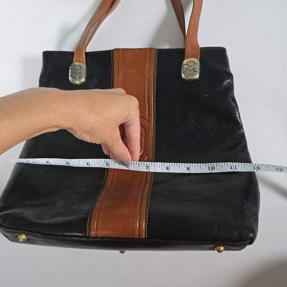 Marino Orlandi italien leather shoulder tote bag purse black and brown - Picture 16 of 16
